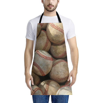Grunge Baseballs Print Apron