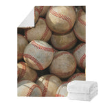 Grunge Baseballs Print Blanket