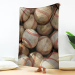Grunge Baseballs Print Blanket