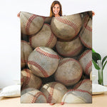Grunge Baseballs Print Blanket
