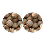 Grunge Baseballs Print Car Coasters