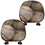 Grunge Baseballs Print Car Headrest Covers