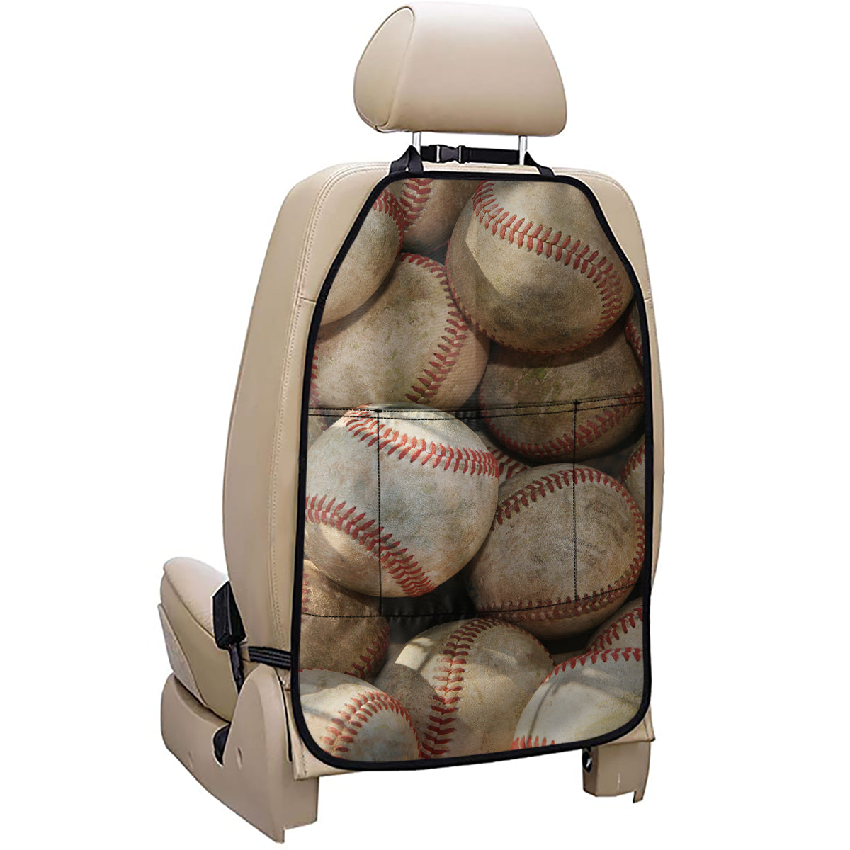Grunge Baseballs Print Car Seat Organizers