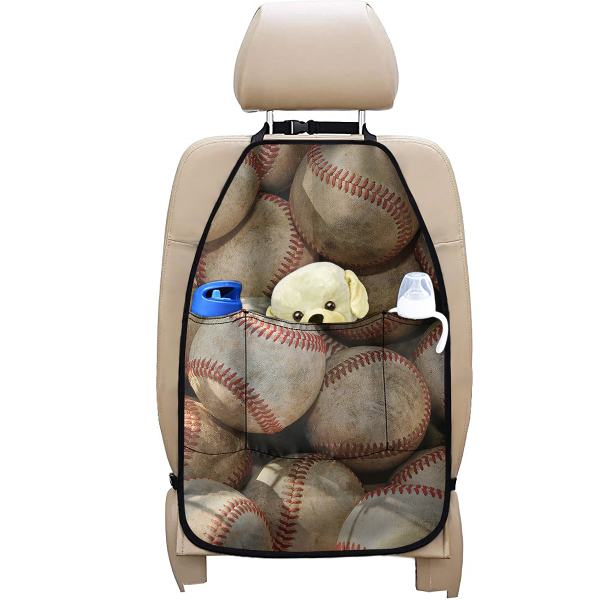 Grunge Baseballs Print Car Seat Organizers