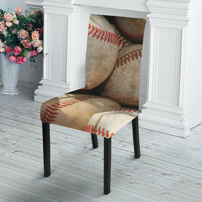 Grunge Baseballs Print Dining Chair Slipcover