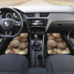 Grunge Baseballs Print Front and Back Car Floor Mats