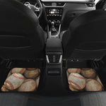 Grunge Baseballs Print Front and Back Car Floor Mats