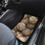 Grunge Baseballs Print Front and Back Car Floor Mats