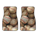 Grunge Baseballs Print Front Car Floor Mats