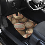 Grunge Baseballs Print Front Car Floor Mats