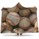 Grunge Baseballs Print Hooded Blanket