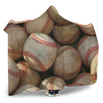 Grunge Baseballs Print Hooded Blanket