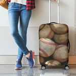 Grunge Baseballs Print Luggage Cover