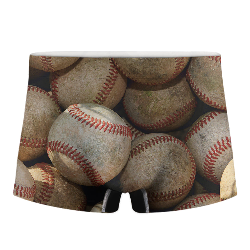 Grunge Baseballs Print Men's Boxer Briefs