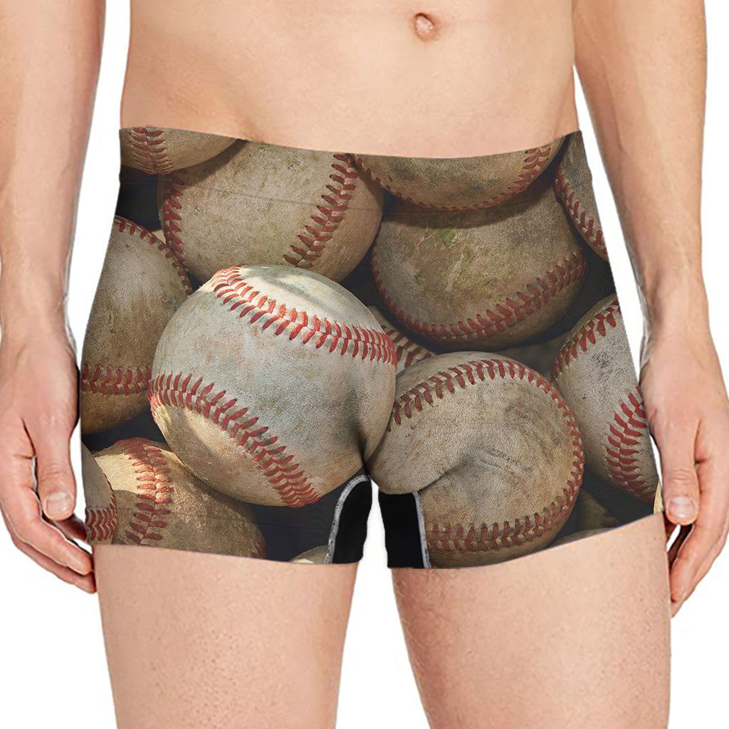 Grunge Baseballs Print Men's Boxer Briefs