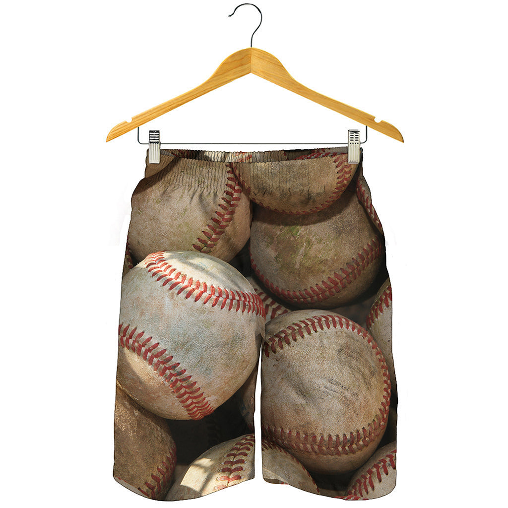 Grunge Baseballs Print Men's Shorts