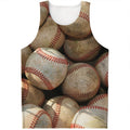 Grunge Baseballs Print Men's Tank Top