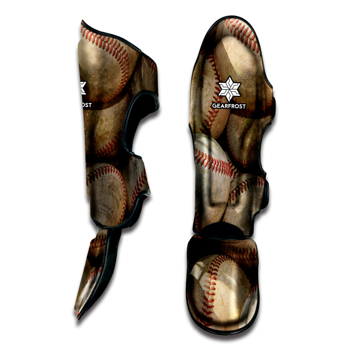 Grunge Baseballs Print Muay Thai Shin Guard