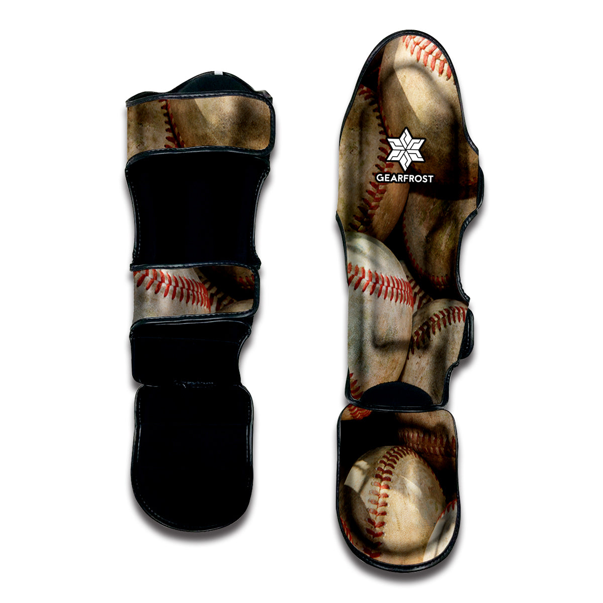 Grunge Baseballs Print Muay Thai Shin Guard
