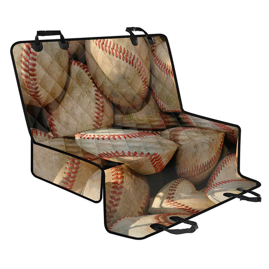 Grunge Baseballs Print Pet Car Back Seat Cover