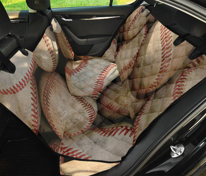 Grunge Baseballs Print Pet Car Back Seat Cover
