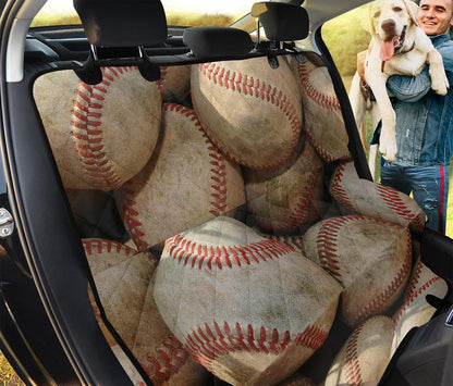 Grunge Baseballs Print Pet Car Back Seat Cover