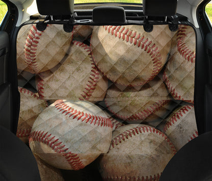 Grunge Baseballs Print Pet Car Back Seat Cover
