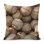 Grunge Baseballs Print Pillow Cover