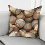 Grunge Baseballs Print Pillow Cover
