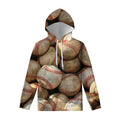 Grunge Baseballs Print Pullover Hoodie