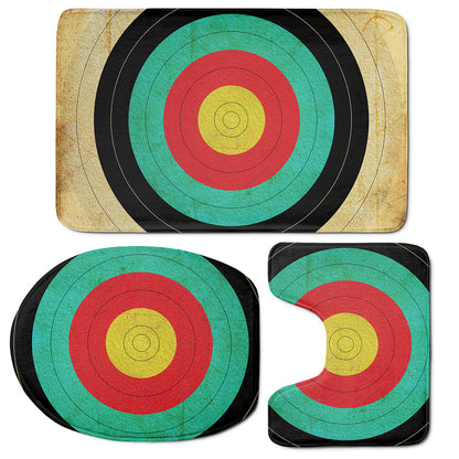 Grunge Bullseye Target Print 3 Piece Bath Mat Set