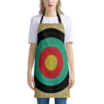 Grunge Bullseye Target Print Apron