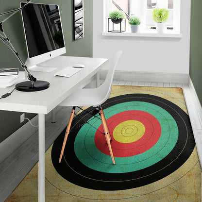 Grunge Bullseye Target Print Area Rug
