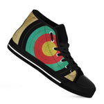 Grunge Bullseye Target Print Black High Top Shoes