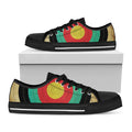 Grunge Bullseye Target Print Black Low Top Sneakers
