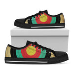 Grunge Bullseye Target Print Black Low Top Shoes 