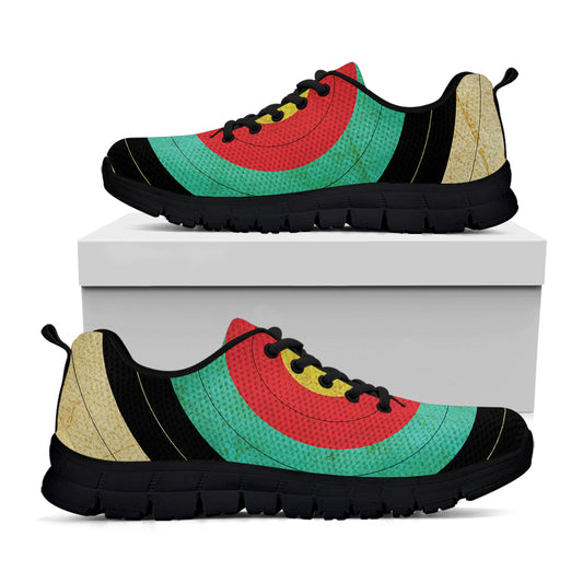 Grunge Bullseye Target Print Black Sneakers