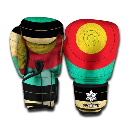 Grunge Bullseye Target Print Boxing Gloves