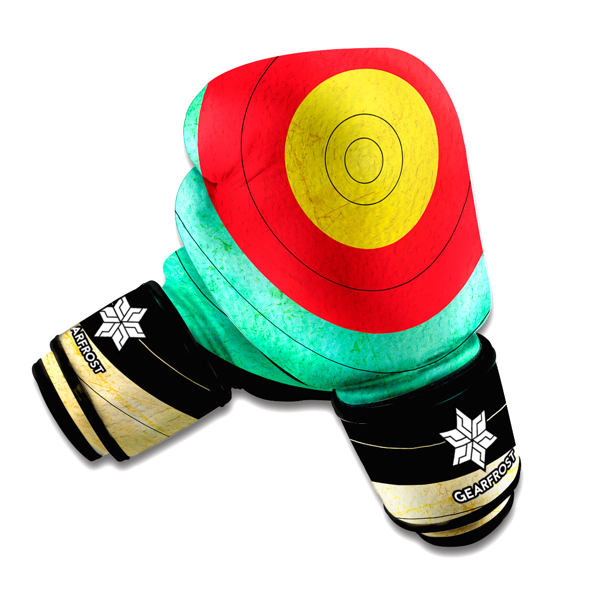 Grunge Bullseye Target Print Boxing Gloves