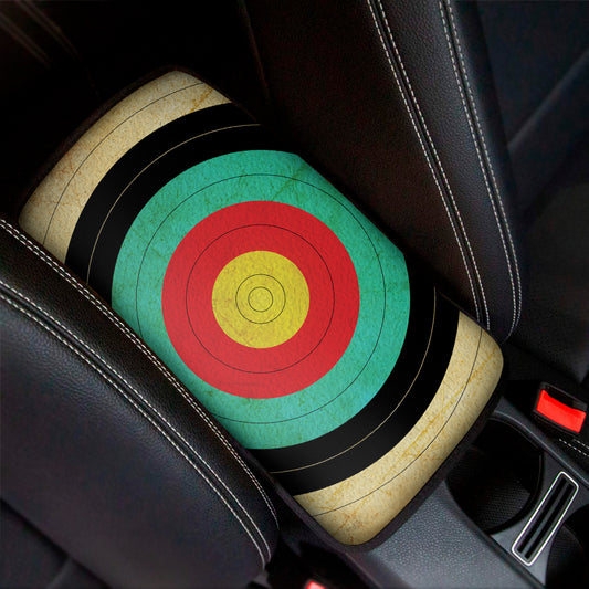 Grunge Bullseye Target Print Car Center Console Cover