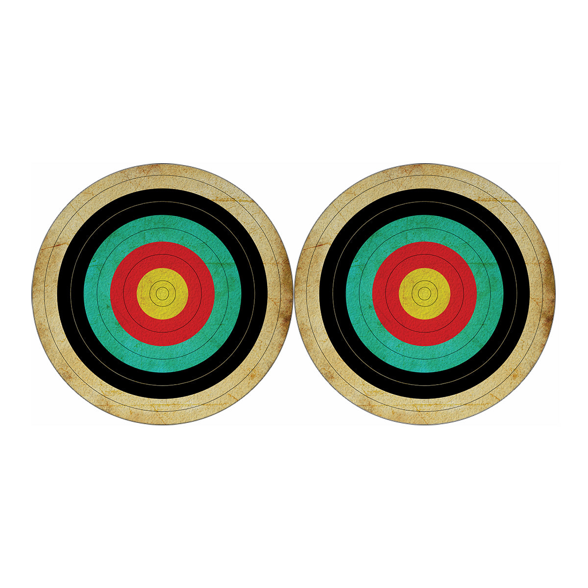 Grunge Bullseye Target Print Car Coasters