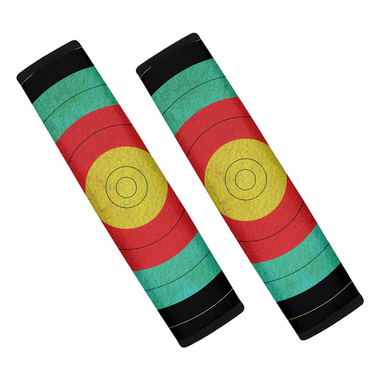 Grunge Bullseye Target Print Car Seat Belt Covers