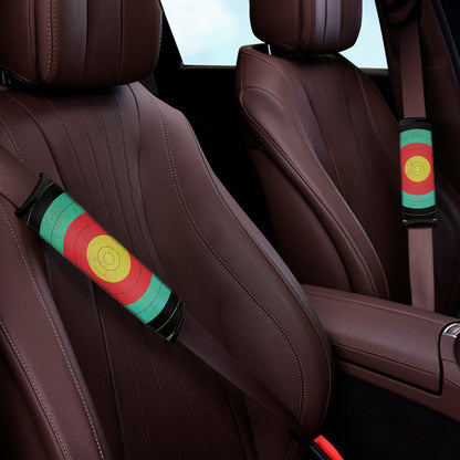 Grunge Bullseye Target Print Car Seat Belt Covers