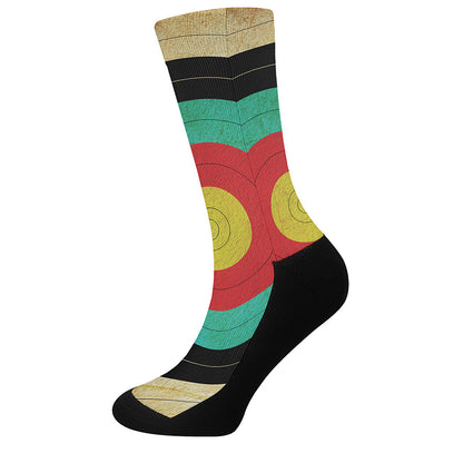 Grunge Bullseye Target Print Crew Socks