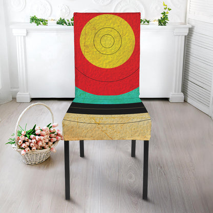 Grunge Bullseye Target Print Dining Chair Slipcover