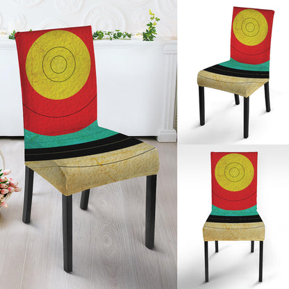 Grunge Bullseye Target Print Dining Chair Slipcover