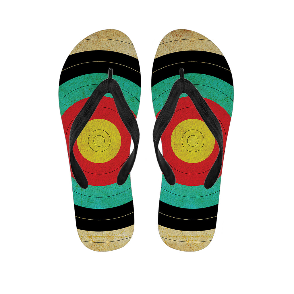 Grunge Bullseye Target Print Flip Flops
