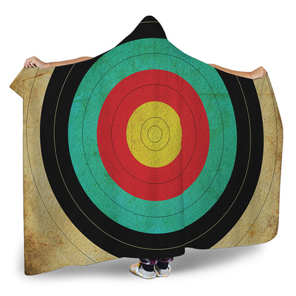 Grunge Bullseye Target Print Hooded Blanket