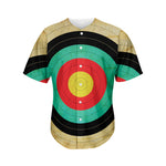 Grunge Bullseye Target Print Men's Baseball Jersey