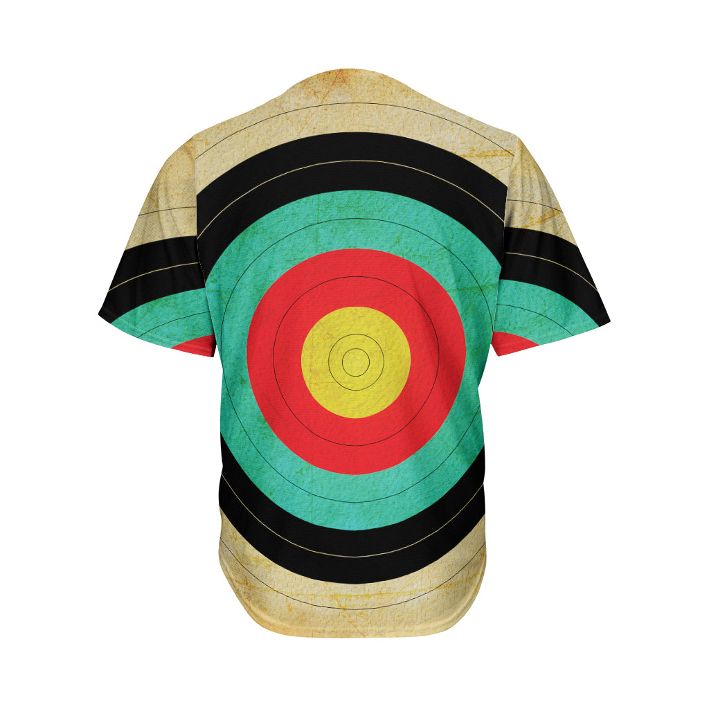 Grunge Bullseye Target Print Men's Baseball Jersey